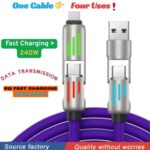 240W 4-in-1 Fast Charging Cable – One Cable for All Devices