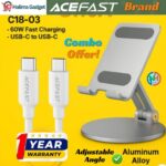 Acefast PowerStand Elite Combo – 60W USB-C Fast Charging Cable & Aluminium Holder