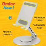 High Quality Aluminum Alloy  Phone Holder With USB- PORTS