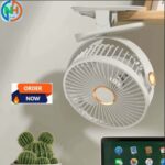 Lithium Portable & Rechargeable Mini Fan With Light Table Fan - Image 3